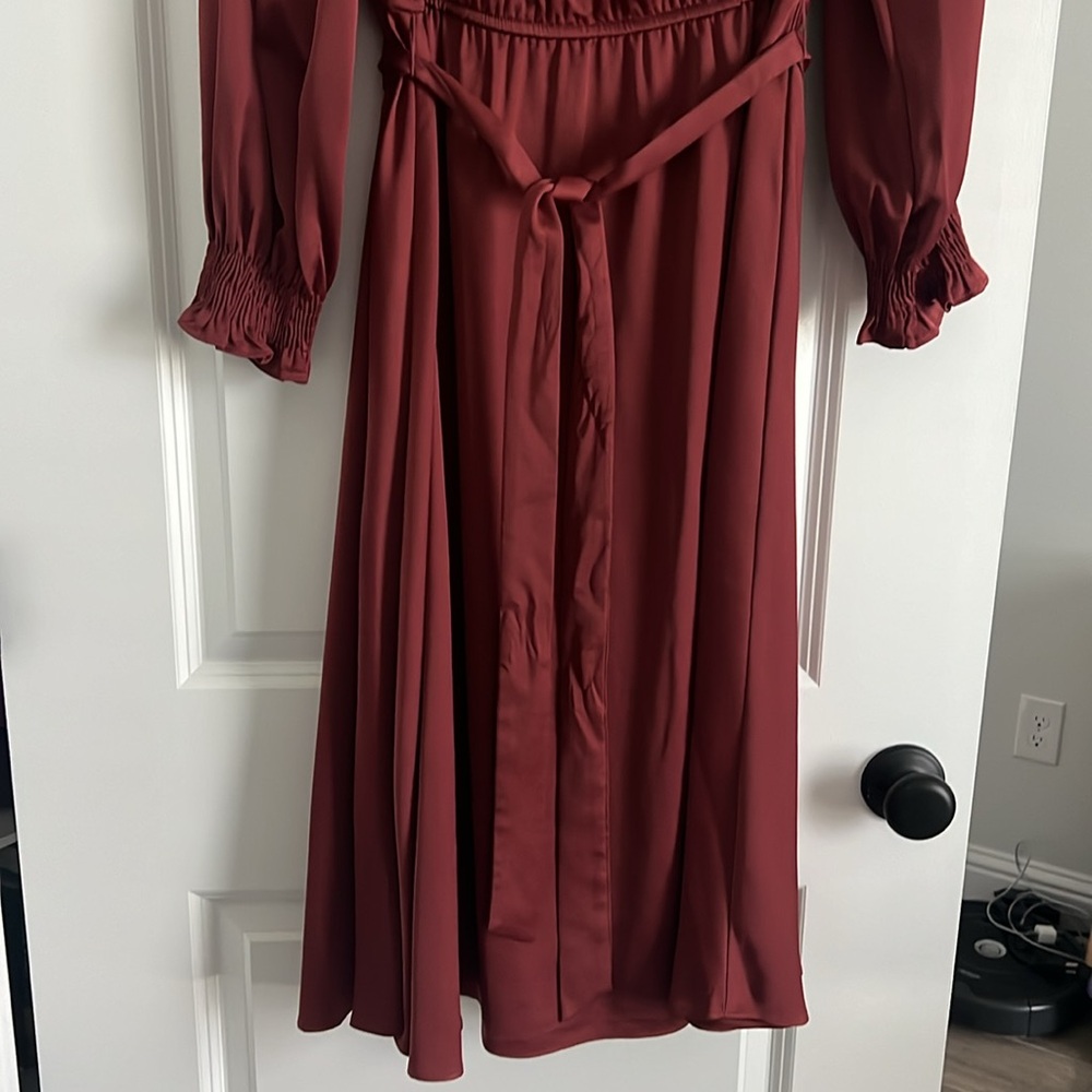 Worn Once. Size 10 Rust Colored Long Sleeved Dres… - image 3